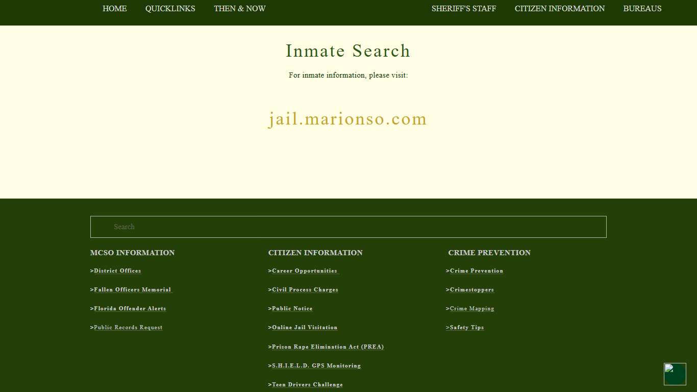 INMATE SEARCH — Marion County Sheriff's Office